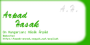 arpad hasak business card
